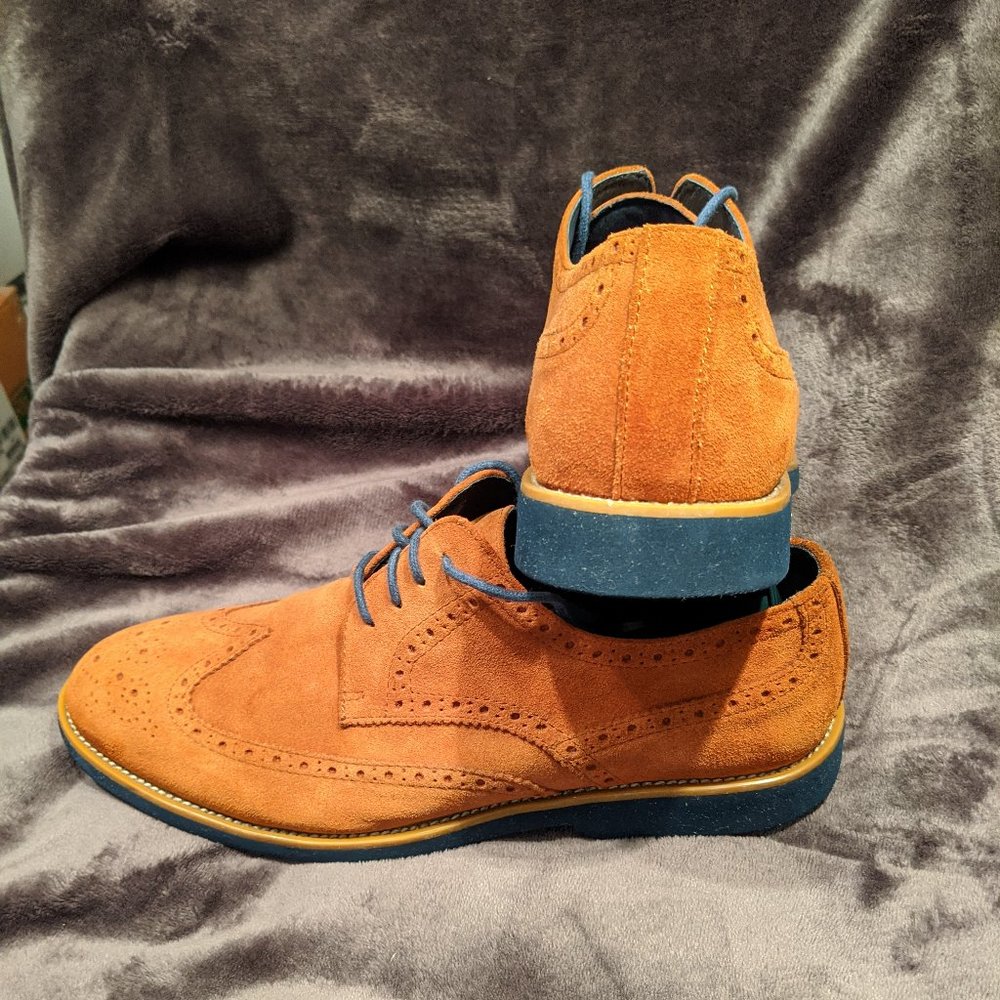 Stacy Adams dark orange suede dress shoes